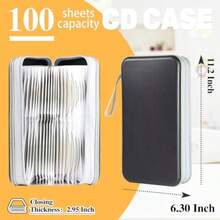 Funda para CD de almacenamiento de DVD 4 unidades 100 unidades capacidad de almacenamiento de CD soportes de plástico para CD y DVD carpeta para coche hogar oficina viajes 4 colores - 4 colores - Ver 3