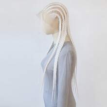 ZigZag Hair 白色、金色、蜜金色、黑色三种颜色可选，带蓬松发际线的编织蕾丝前假发，采用耐热纤维制成，适合日常佩戴、节日、派对、角色扮演、万圣节等场合。 - 彩色 - 查看 9