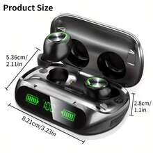 Bluetooth Earbuds Wireless 200Hrs Playback, IPX7 Waterproof, Noise Canceling LED Power Display Earphones With 1400mAh Charging Case, In-Ear Headphones With Mic For Phone Smart TV Computer Android IOS - View 4
