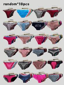 18pcs/Pack Randomly Assorted Cotton Lace Sexy Comfortable Bikini Brief Panties For Women - Multicolor - View 7
