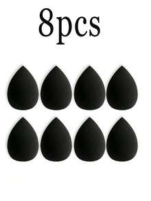 5pcs Multi-Functional Black Makeup Sponges, Foundation Blending Sponges, Liquid/Cream/Powder Seamless Smooth Makeup Sponges, Water Drop Shaped Makeup Sponges, Dry & Wet Use Makeup Tools, Professional Soft Concealer Sponges, Soft Makeup Sponge Set, Multi-Purpose Makeup Tools, Suitable For Foundation, Loose Powder - 彩色 - 查看 11