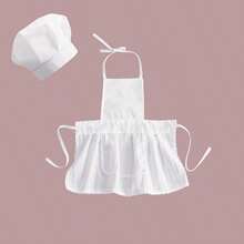 2pcs Baby Photography Props, 6-24 Months Infant Chef Costume Props Including Chef Hat And Apron - Multicolor - View 8