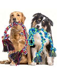 Heavy Duty Chew Rope Toy For Large Dogs, Durable Pet Chewing Toy, Tug Of War Rope, Suitable For Dental Cleaning Of Large And Medium Dogs, Powerful Chewing, Daily Companion, Pet Dog Rope Toy, Bite-Resistant, Teeth Cleaning, Interactive Training, Rope Toy, Medium And Large Dogs, Entertaining, Pet Toy - Multicolor - View 5