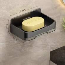 1 khay đựng xà phòng treo tường, không cần khoan lỗ, nhiều tầng bằng nhựa dùng cho phòng tắm và giặt giũ, dung tích lớn, thiết kế thoát nước cho vòi sen và ban công, phụ kiện phòng tắm | Giá đựng xà phòng hiện đại | Nhựa bền, kệ đựng xà phòng - nhiều màu - Xem 9