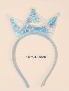 6PCS/Set Birthday Crown Hair Band For Girls, Shiny Star Sequin Hair Hoops, Rainbow Color PVC Headbands For Birthday Party And Spring Vacation Outfits, Cute Princess Style Headdress Teens Hair Accessories - Multicolor - View 6