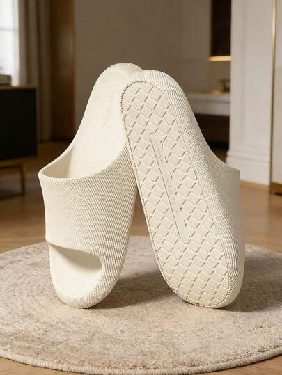 1 Pair Solid Color EVA Thick Sole Soft Slip-On Non-Slip Casual Sandals, Suitable For Spring And Summer, Teens