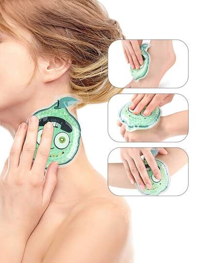 1 قطعة كمادة جيل قابلة لإعادة الاستخدام - كمادة باردة/ساخنة، قابلة لإعادة الاستخدام، بارد ومريح، مصنوع من مواد خالية من الكحول، بنمط شخصية كرتونية، هدية عطلة مثالية