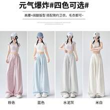 Women's Suit Pants 2026 Spring New Style High-End Elegant Casual Draped Long Pants High-Waisted Slimming Wide-Leg Trousers - 藍色-常規款 - 查看 2