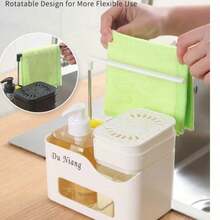 1/2pcs Multi-Function Soap Dispenser Pump, Kitchen Towel Rack, Bathroom Countertop Storage Box - A+B - View 7