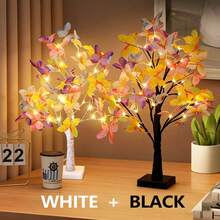 Đèn cây hình bướm nhiều màu sắc LED, đèn ngủ trang trí chạy bằng USB/pin, trang trí nghệ thuật lãng mạn, thích hợp cho đám cưới, Ngày Valentine, Giáng sinh, phòng ngủ và tiệc tùng. - Đèn LED hình cây bướm - Xem 16