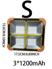 1个便携式户外太阳能灯，露营灯，144/264颗LED灯珠，夜灯；1000流明户外太阳能庭院壁灯，户外安全照明工作灯；露营钓鱼聚光灯，地灯 - 彩色 - 查看 14