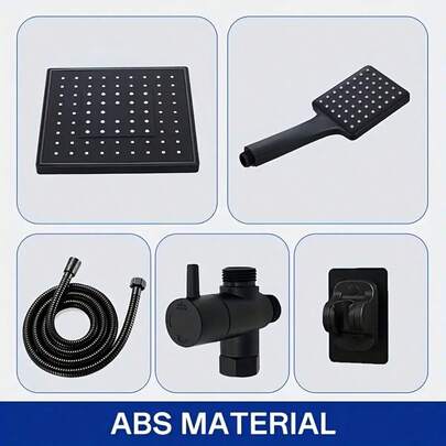 Bộ vòi sen cao cấp màu đen mờ, kèm vòi sen cầm tay, lưu lượng nước cao, gắn tường, bao gồm ống dẫn nước dài và van chuyển hướng 3 chiều, mang đến trải nghiệm tắm thư giãn tuyệt vời.