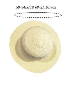 1顶时尚手工草编巴拿马帽，波西米亚风沙滩遮阳帽，防紫外线遮阳帽，休闲帽 - 彩色 - 查看 7