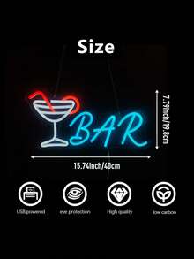 1 Biển đèn LED neon trang trí treo tường cho tiệc quán bar, có thể điều chỉnh độ sáng bằng công tắc, cấp nguồn USB, lý tưởng cho lễ hội âm nhạc, quán bar, câu lạc bộ đêm, phòng giải trí, quầy bar khách sạn, nhà hàng, món quà sinh nhật và lễ hội hoàn hảo. - ánh sáng đa sắc - Xem 12