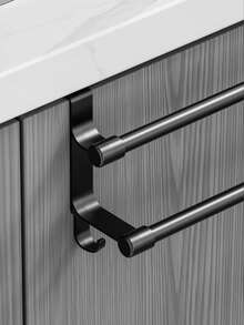 1pc Over-The-Door Towel Rack: Easy To Install, Great For Hanging Towels, Spoons And Utensils. Practical Hook-Style Storage Rack, Designed For Cabinet Doors, Perfect For Keeping Kitchen And Bathroom Organized And Tidy. - Multicolor - View 7