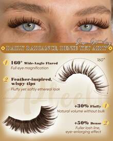 Brown Lash Clusters With Spikes Natural Manga Eyelash Clusters Wispy Fluttery Cluster Eyelashes Extensions Thin & Invisible Band Cluster Lashes D-Curly 12-18mm Individual Lashes - 棕色尖刺狀睫毛簇 - 查看 5