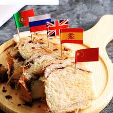 OBOVAY 100pcs Mini National Flag Toothpicks, 50+ Countries World Cup Sports Food Picks, Small Wooden Flag Decor, Suitable For Paper Cups, Appetizers, Beverages And Party Decorations, Patriotic National Day Parades And Sports Fans Supplies, Applicable For Global Events, Travel And International Theme Parties - Multicolor - View 6