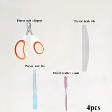 4-Piece Bird Grooming Kit, Includes Nail Clipper, Feather Brush, File, And Beak Grinder - Compact And Easy-To-Use Tools For Cockatiel, Parrot, Lovebird And Other Small Pet Birds - Daily Feather, Nail And Beak Care - Multicolor - View 6