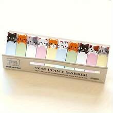 1 Set, 150 Sheets/Pack Cute Cat Theme Sticky Notes - Suitable For Bookmarks And Note Taking, Essential Office Supplies - Multicolor - View 4