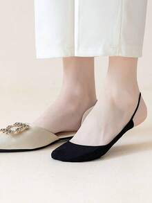 5双装女士夏季透气短袜，超短薄隐形袜，适合搭配高跟鞋 - 彩色 - 查看 7