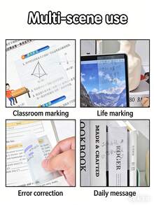 1 Pack 50 Sheets Transparent Glitter Self-Adhesive Sticky Notes, Memo Pad, Essential For Office & School - one-size - View 9