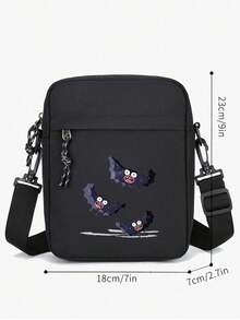 Túi đeo chéo nam cá tính, kiểu dáng mới, chất liệu Oxford, hình vuông nhỏ, họa tiết đầu lâu bạc, tiện dụng cho việc đi làm hàng ngày, đựng điện thoại đeo vai. - Nhiều màu - Xem 2