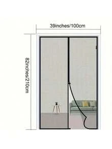 1pc Heavy Duty Door Curtain, With Full Frame Hooks, Made Of Polyester Mesh Material, Pet Friendly Design, Anti-Insect, Suitable For Doors Up To 38x82 Inches - Multicolor - View 8