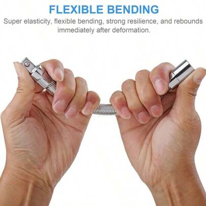 1pc Electric Wrench Sleeve, Universal Extension Rod, Bendable Flexible Shaft Plus Force Connecting Rod, Socket Wrench Tools 3/8 Multifunctional Electric Wrench Universal Connecting Rod, Fast Ratchet Socket Wrench Soft Joint, Extension Rod