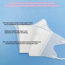 50/10pcs High Quality Adult Disposable 5D 3D KN95 Protective Face Mask, 4-Layer Design, Unisex - Multicolor - View 8