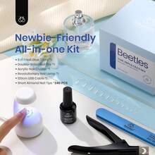 Beetles Gel Nail Kit Short Almond Gift Spree Easy DIY Extension Set Gift For Women - Almond Short 240pcs (Etch X Nail Tips Kit) - 查看 3