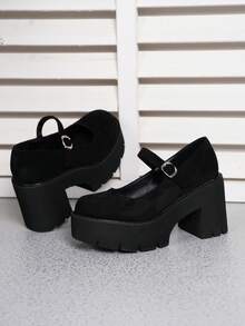 Women's Comfortable Non-Slip Casual Black Platform Wedge Shoes, Versatile For All Seasons - Black - View 3
