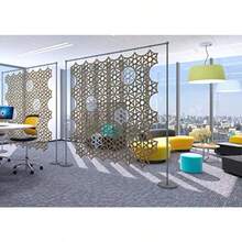 Divisor de habitación colgante 12 piezas 3D de fibra de fieltro hexagonal huecado superficie de fibra de poliéster de alta densidad panel de visualización de decoración para el hogar y - Verde nen - Ver 7