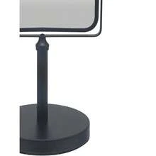 Espejo de cambiador de metal de doble cara para maquillaje de mesa de doble cara 1 x y 3 aumentos cuadrado espejo giratorio para computadora recámara baño con acabado negro mate - Cuadrado negro mate - Ver 5