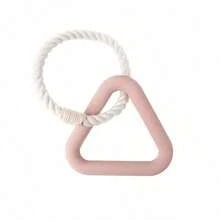 Rubber Ring & Cotton Rope Braided Chew Toy, Tug Of War Interactive Pet Toy, Suitable For Border Collie - Multicolor - View 6