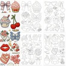 Pre-Printed Cute Embroidery Patterns Water-Soluble Self-Adhesive Stabilizer Transfer Stickers For Clothing - A - View 10