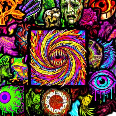 50PCS Swirl Mouth Sticker Pack, Vibrant Neon Horror Stickers For Water Bottles, Laptops, Skateboards, Cool Gothic Aesthetic Decals For Adults, DIY Decor For Phone Cases, Hydroponic Jars, Notebooks, Alternative Art Stickers For Streetwear Culture, Waterproof Vinyl Sticker Set Scrapbook Supplies Scrapbooking