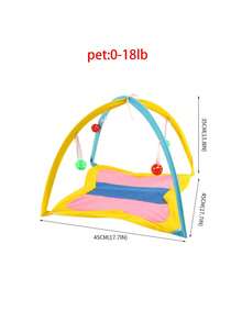 1pc Breathable Cartoon Bell Toy Bed, Multi-Functional Cat Toy For Cats To Play And Sleep, Suitable For All Cats, Great Christmas Or Birthday Gift To Keep Cats Entertained - Multicolor - View 2
