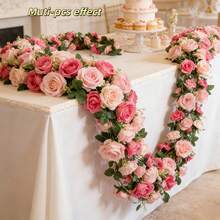 Dây leo hoa hồng kép màu hồng nhân tạo dài 196,8 inch - 2 chiếc, thích hợp trang trí cổng vòm cho Ngày Valentine, tiệc tùng, đám cưới, sinh nhật, trang trí tường, trang trí nhà cửa, trang trí DIY, trang trí sân vườn Ngày của Mẹ, trang trí cửa sổ & cửa ra vào, gói quà, trang trí nhà, bền và dẻo dai, nở lâu và không phai màu. - Nhiều màu - Xem 8