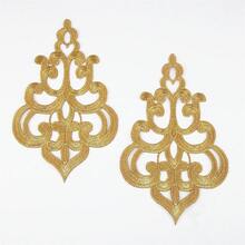 2 Stücke goldfarbene Pailletten-Stickerei Ausschnitt-Aufnäher, geeignet für Kleidung & Taschendekoration - mehrfarbig - Übersicht 19