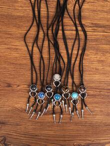 1/8件套行星宝石波洛领带，复古美式衬衫配饰，男女通用 - 彩色 - 查看 16