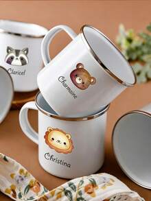 1 pièce Mug personnalisé, Mug en céramique avec nom personnalisé, 1 mug personnalisé avec tasses à thé mignonnes et texte imprimé, convient pour le café, le thé et les boissons, cadeau de fête idéal pour les femmes, la fête des mères, Noël, la Saint-Valentin, cadeau unique pour les amis/la famille - Multicolore - Voir 4