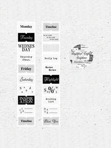 1 Roll English Text Decorative Adhesive Tape, Suitable For Scrapbooking, Planner, Diary, Magazine Collage - Label Font Series - View 18