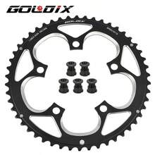 GOLDIX 110BCD 50-34T 公路自行车曲柄组双链轮，适用于 9/10/11 速折叠自行车曲柄臂带链轮 - 黑色 - 查看 7