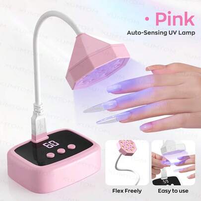 Professional UV LED Nail Lamp, Nail Polish Dryer With 2 Timer Settings, Tabletop Nail Curing Light With 9 UV Bulbs And 8 LED Bulbs, With LCD Digital Display/Auto Sensor/360° Angle Adjustment, High Power Fast Drying, Suitable For DIY Gel Nails - Can Cure All Gels, Ideal Gift For Nail Artists And Women, Holiday Gift