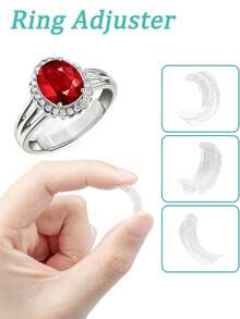 Resin Ring Adjuster, Invisible Ring Sizer Pads, Suitable For Loose Rings, Fit All Finger Sizes. Invisible Ring Sizer Adjuster, Fit For Loose Rings - Multiple Finger Sizes Available, Comfortable And Protective. Adjustable Transparent Tightener, Sizer Tool, Jewelry Protector, Fit For Loose Rings. Ring Adjuster Fit Any Ring, Multiple Sizes Available. Women's Ring Adjuster. - متعدد الألوان - مشاهدة 2