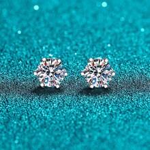 1 Pair S925 Sterling Silver Moissanite Stud Earrings 0.2ct/0.3ct/0.5ct/0.8ct/1ct/2ct, Suitable For Women's Daily Wear - A Pair - View 3