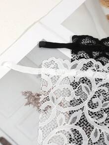 1 chiếc quần lót nữ thời trang khoét lỗ, gợi cảm, họa tiết cây cỏ, có thể điều chỉnh độ dài, màu đen/trắng, có miếng che kín đáo, thích hợp cho áo hai dây, váy, mặc hàng ngày, dự tiệc. - Nhiều màu - Xem 5