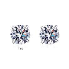 1 Pair S925 Sterling Silver Earrings With 0.2ct/0.3ct/0.5ct/0.8ct/1ct/2ct/3ct Moissanite Four-Claw Stud Earrings, Suitable For Women's Daily Wear - A Pair - View 8