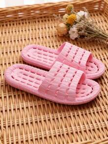 Pantuflas antideslizantes, estilo unisex para parejas, pantuflas de baño de secado rápido para la casa - rosa - Ver 9
