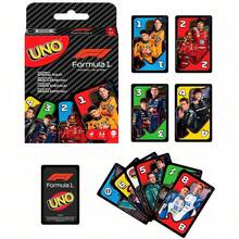 Mattel 美泰UNO F1卡牌游戏，适合家庭、旅行和户外露营，卡牌印有F1赛车世界图案。 - 彩色 - 查看 8